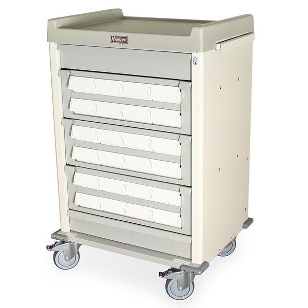 Aluminum Cassette Medication Cart with 24 5 in bins
